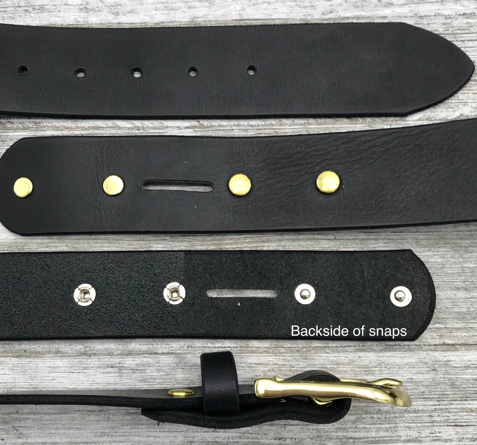 1 3/8” Black Leather Belt – Handmade in USA, Durable & Solid