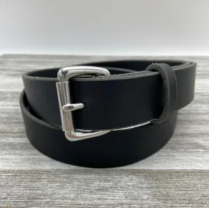 1 3/8” Black Leather Belt – Handmade in USA, Durable & Solid