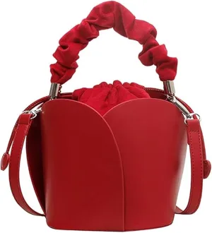 2025 New model Creative Petal Bag, Creative Petal Large-capacity Design Women's Single-shoulder Bag, Multi-functional Crossbody Bag(Red)