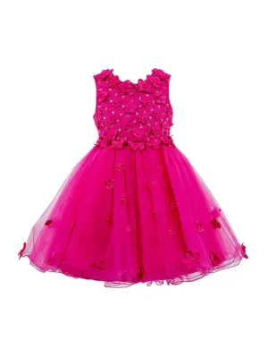 9219 - Elegant 3D Floral Dress