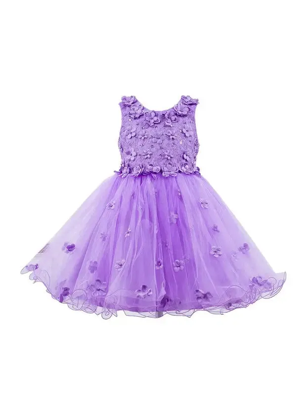 9219 - Elegant 3D Floral Dress