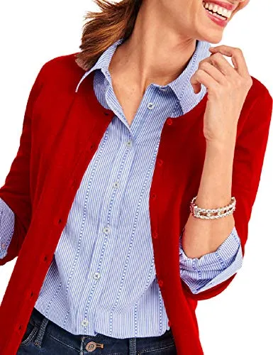 a.Jesdani Cardigan Long Sleeve Button Down Crew Neck Soft Red Cardigns Women Sweaters Red M
