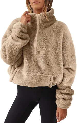 ANRABESS Womens Zip Up Hoodies Cropped Sweatshirts Fall Outfits Casual Hooded Pullover Sweaters Tops Winter Clothes 2024