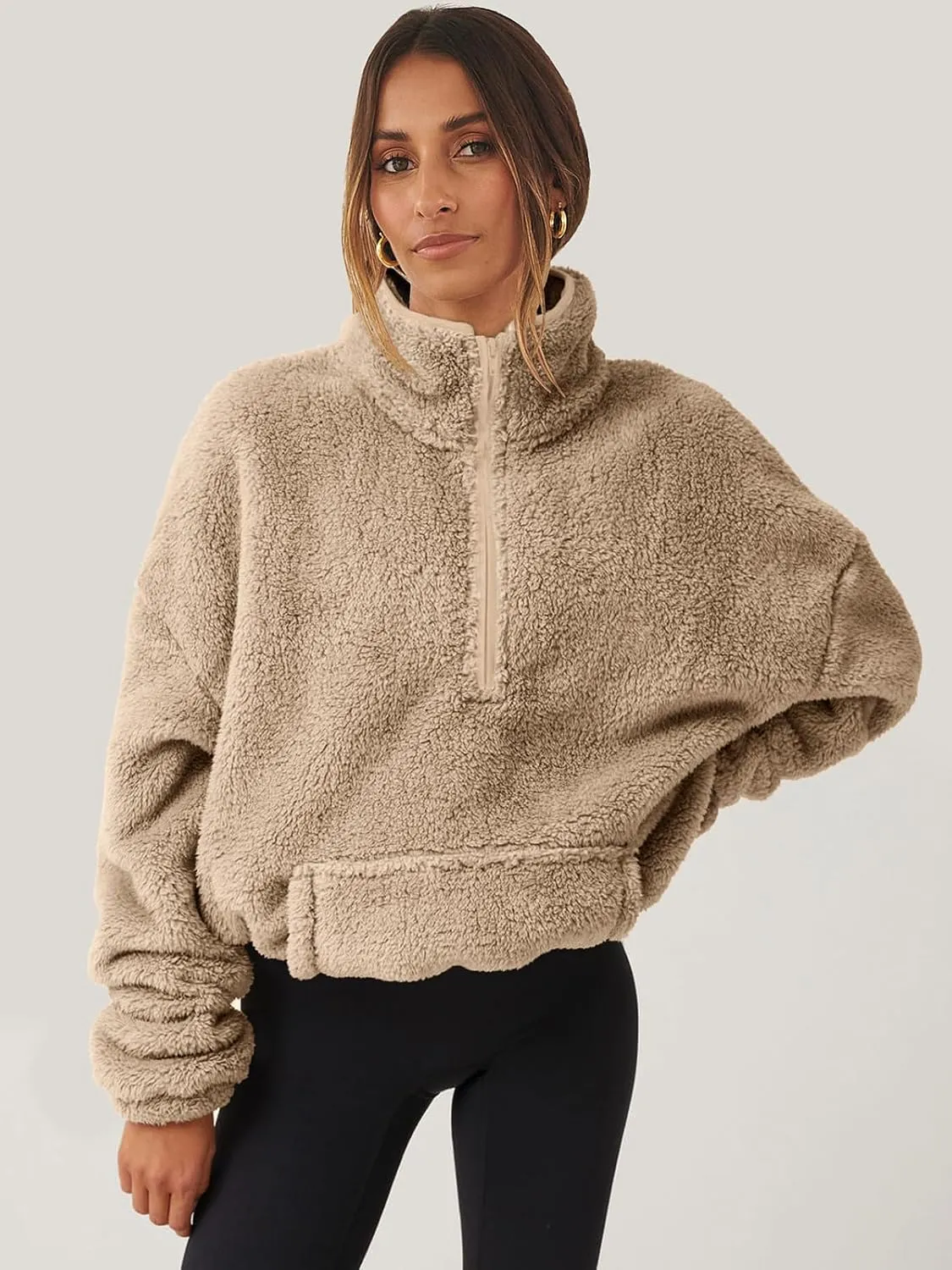 ANRABESS Womens Zip Up Hoodies Cropped Sweatshirts Fall Outfits Casual Hooded Pullover Sweaters Tops Winter Clothes 2024
