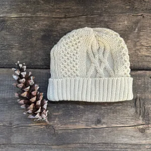 Aran Cable Watch Cap, Ivory