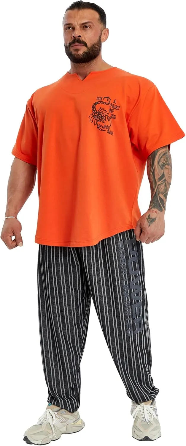 BIG SAM SPORTSWEAR COMPANY Men's Oversize T-Shirt Organic Cotton Breathable Workout, Lifting T-Shirt