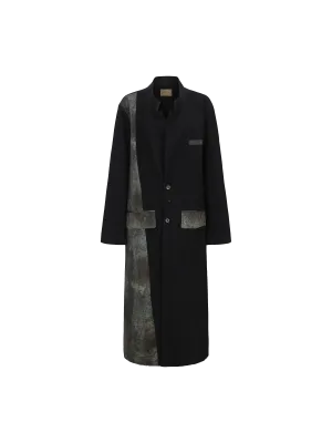 Black and Cyan Patchwork Coat