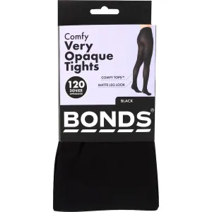 Bonds Comfy Tops Tights Medium - Large Black Semi Opaque