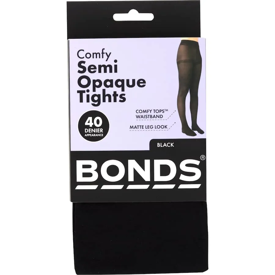 Bonds Comfy Tops Tights Medium - Large Semi Opaque Black 40 Denier
