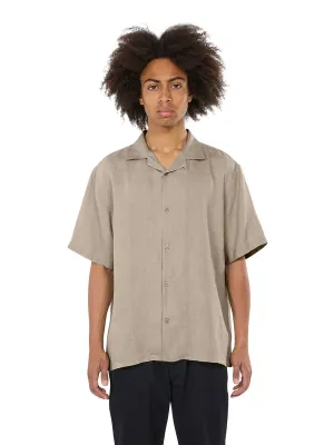 Box Short Sleeve Linen Shirt (Feather Gray) - Knowledge Cotton Apparel
