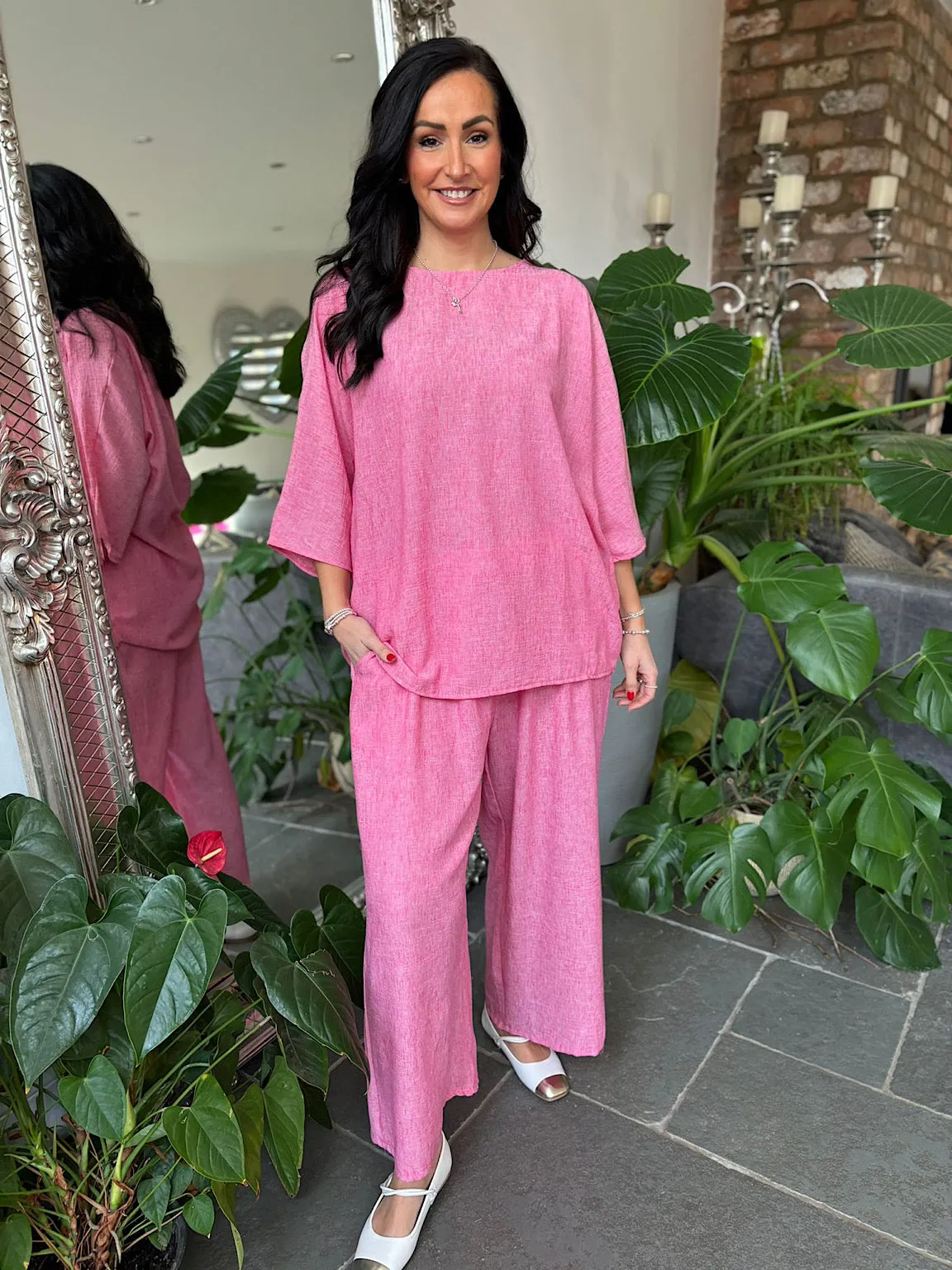 Candy Pink Lightweight Trousers Kirsty
