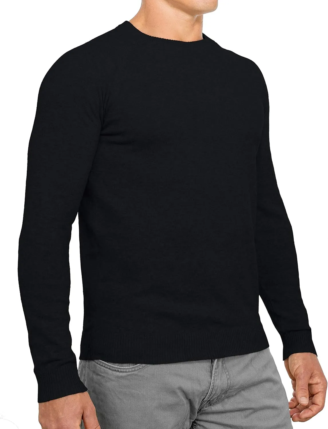 CC Perfect Slim Fit Crewneck Sweaters for Men | Lightweight Breathable Mens Sweater | Soft Fitted Pullover for Men