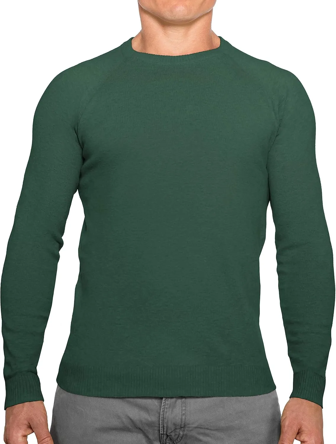 CC Perfect Slim Fit Crewneck Sweaters for Men | Lightweight Breathable Mens Sweater | Soft Fitted Pullover for Men