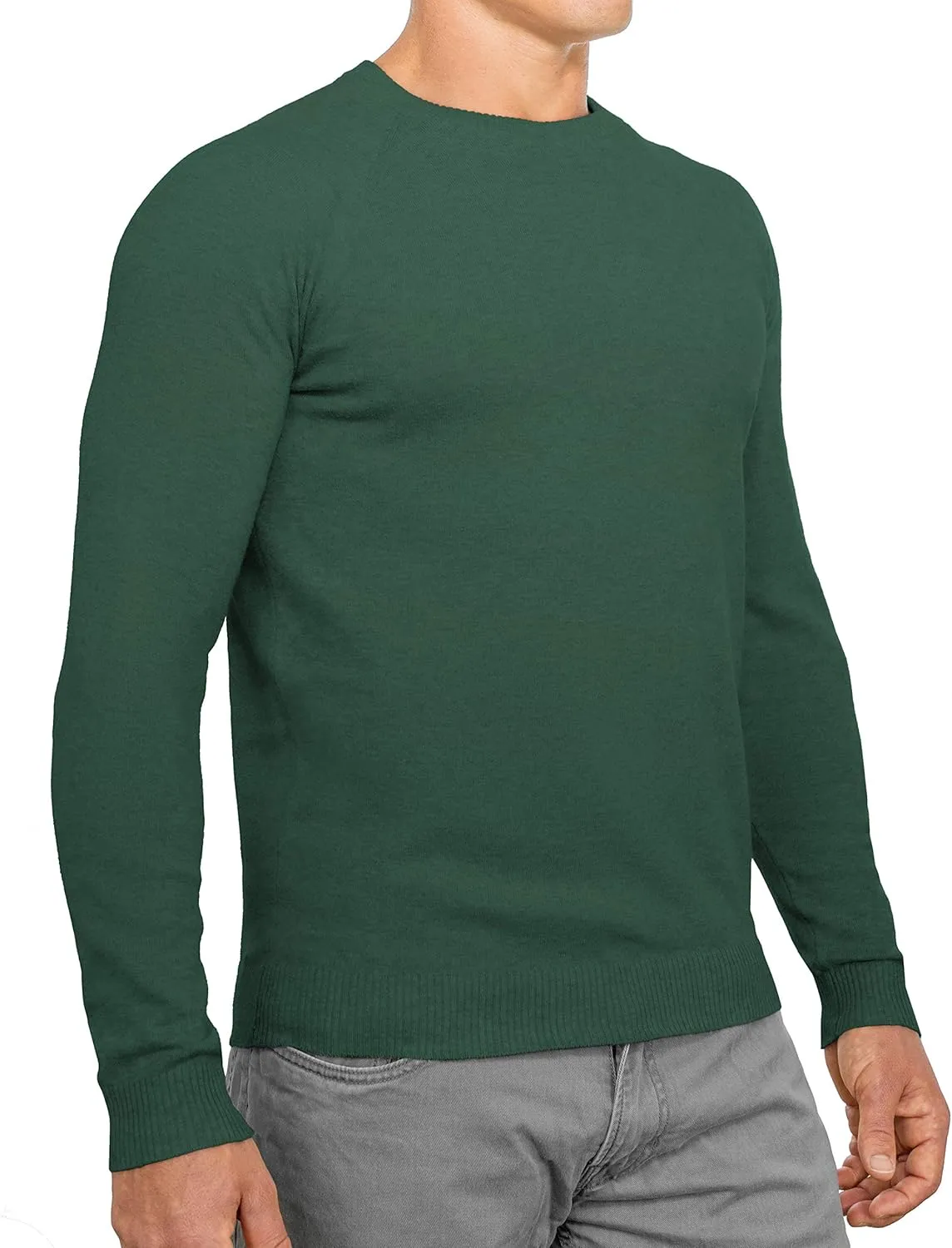 CC Perfect Slim Fit Crewneck Sweaters for Men | Lightweight Breathable Mens Sweater | Soft Fitted Pullover for Men