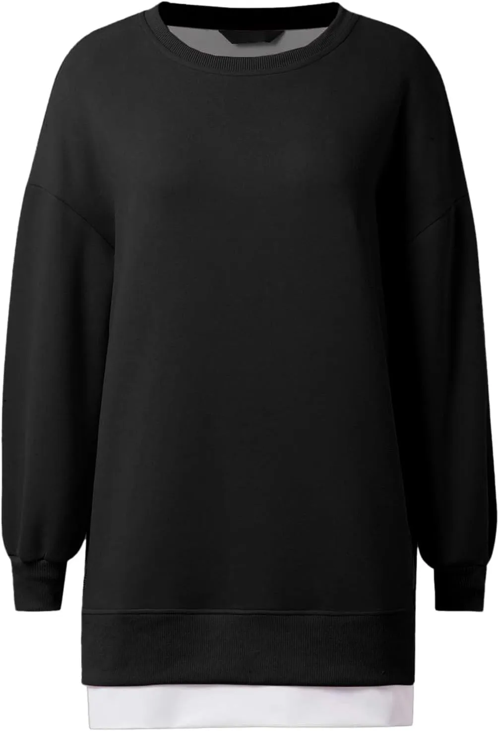 Chic Me Womens Long Sleeve Zipper Slit Sweatshirt Casual Loose Oversized Pullover Zipper Trendy Hoodies
