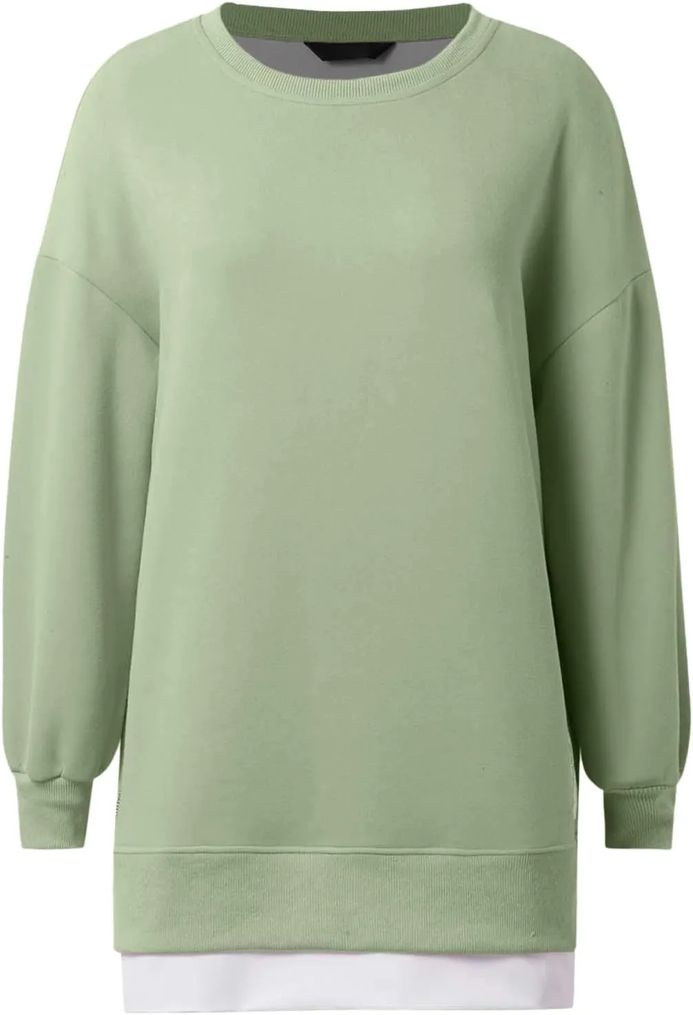 Chic Me Womens Long Sleeve Zipper Slit Sweatshirt Casual Loose Oversized Pullover Zipper Trendy Hoodies