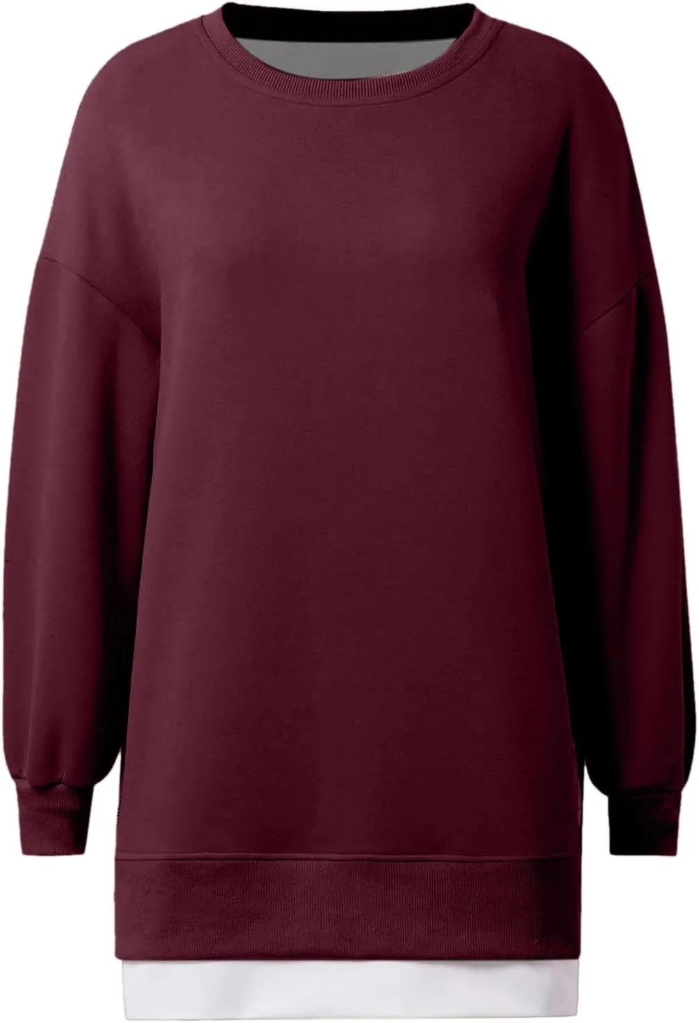 Chic Me Womens Long Sleeve Zipper Slit Sweatshirt Casual Loose Oversized Pullover Zipper Trendy Hoodies