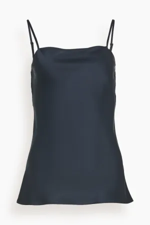 Chic Shining Satin Top in Notte