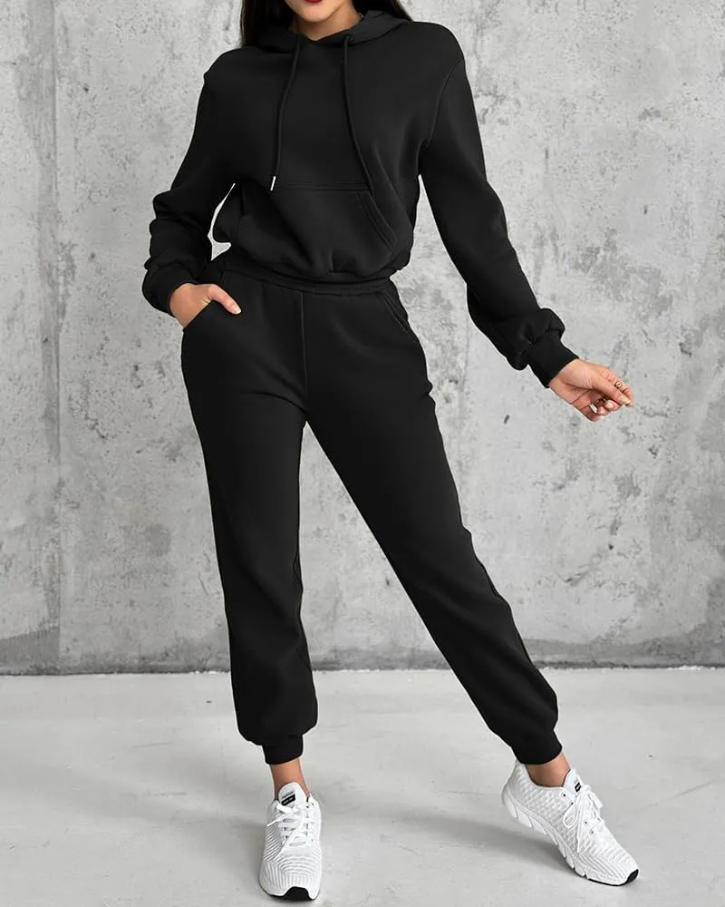 CHICME BEST SHOPPING DEALS Chic Me 2 Piece Jogger Set Long Sleeve Hoodie Pullover Tops Tracksuit Athletic Fall 0utfits