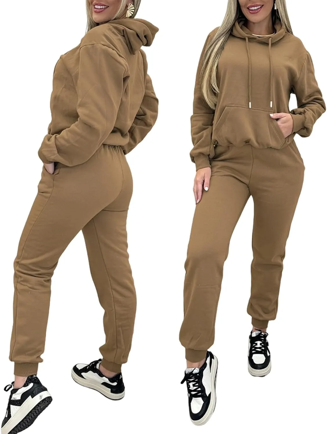 CHICME BEST SHOPPING DEALS Chic Me 2 Piece Jogger Set Long Sleeve Hoodie Pullover Tops Tracksuit Athletic Fall 0utfits