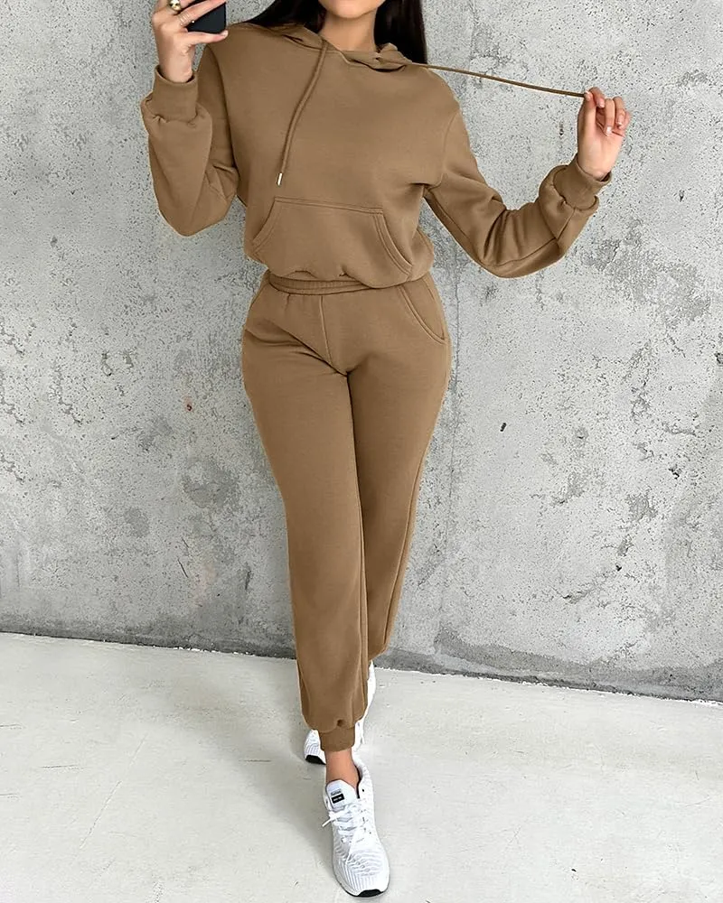 CHICME BEST SHOPPING DEALS Chic Me 2 Piece Jogger Set Long Sleeve Hoodie Pullover Tops Tracksuit Athletic Fall 0utfits