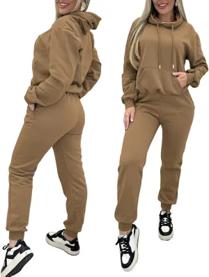 CHICME BEST SHOPPING DEALS Chic Me 2 Piece Jogger Set Long Sleeve Hoodie Pullover Tops Tracksuit Athletic Fall 0utfits
