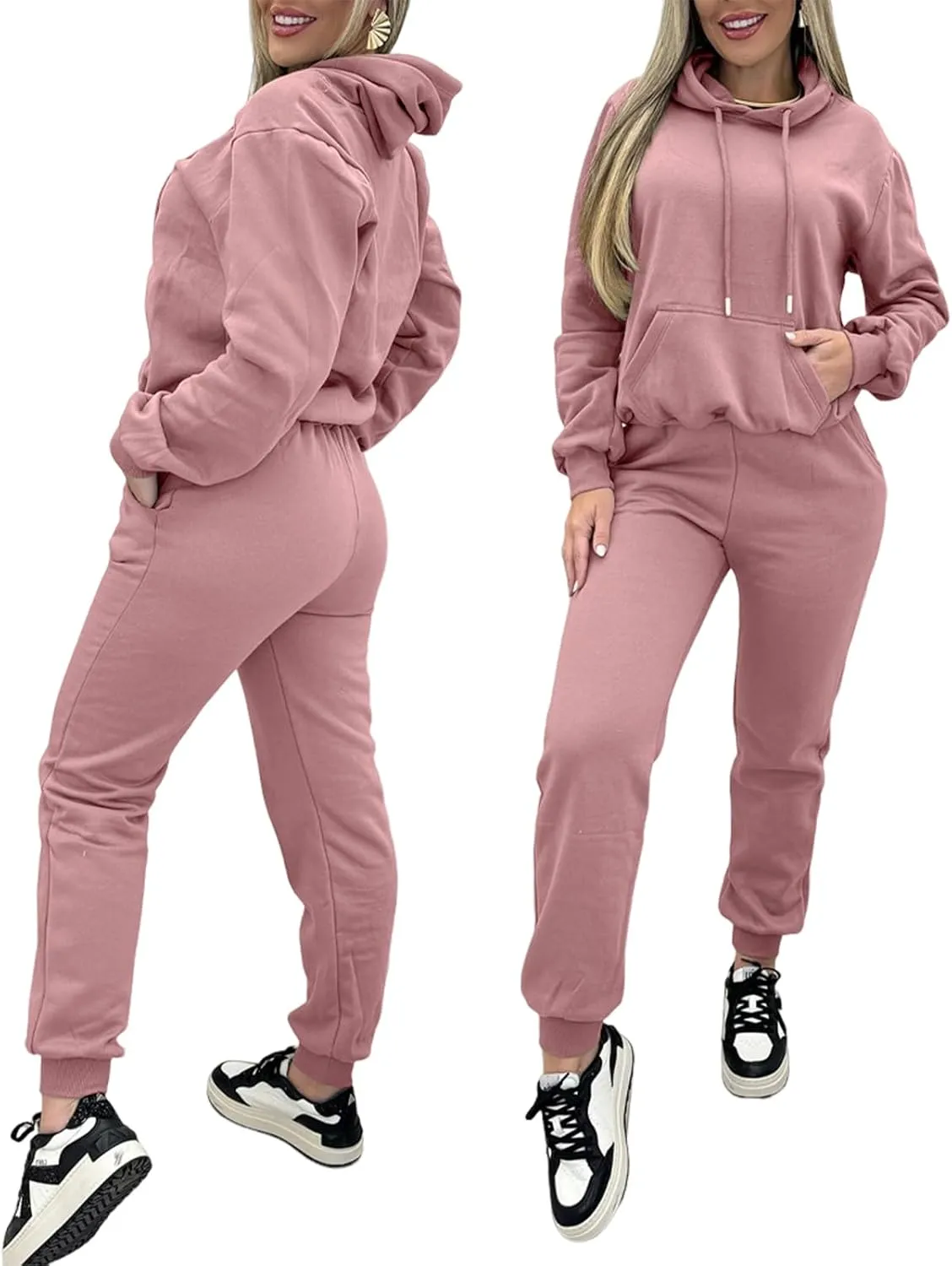 CHICME BEST SHOPPING DEALS Chic Me 2 Piece Jogger Set Long Sleeve Hoodie Pullover Tops Tracksuit Athletic Fall 0utfits