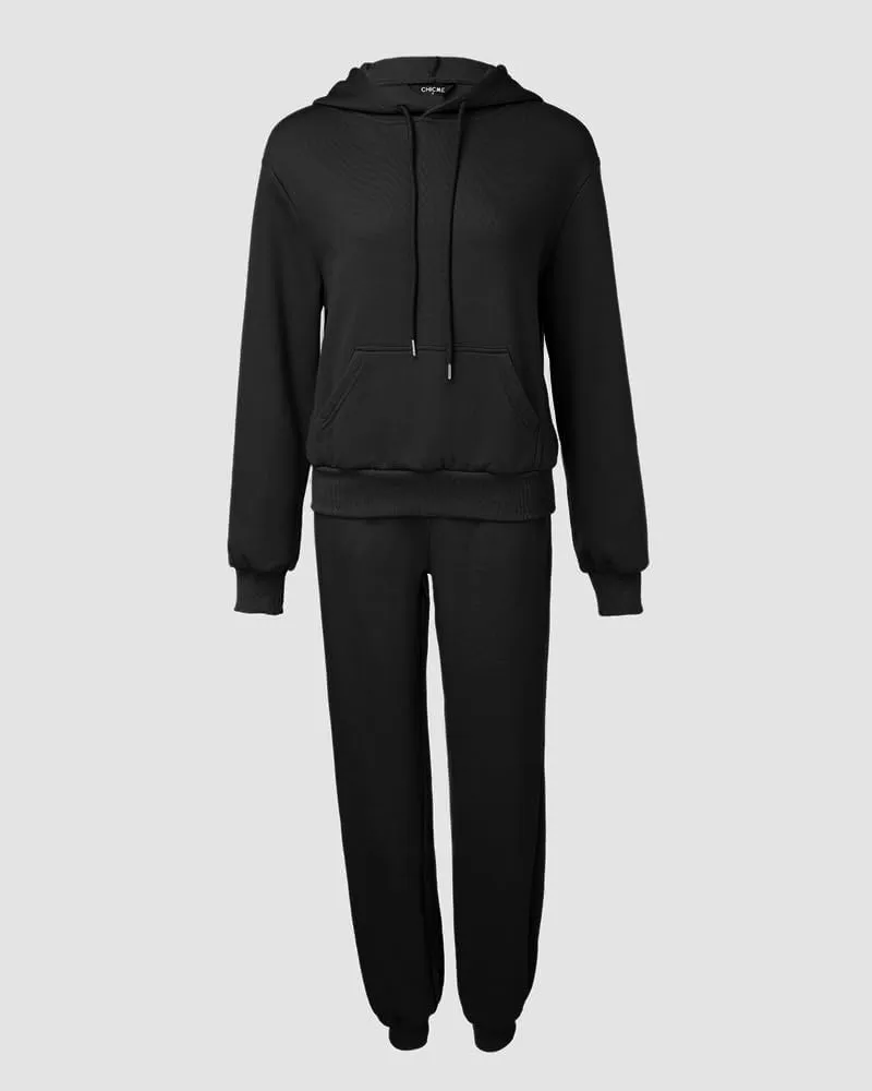 CHICME BEST SHOPPING DEALS Chic Me 2 Piece Jogger Set Long Sleeve Hoodie Pullover Tops Tracksuit Athletic Fall 0utfits