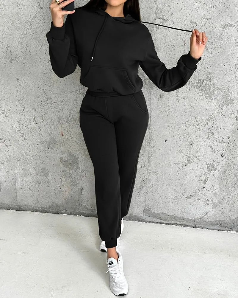 CHICME BEST SHOPPING DEALS Chic Me 2 Piece Jogger Set Long Sleeve Hoodie Pullover Tops Tracksuit Athletic Fall 0utfits