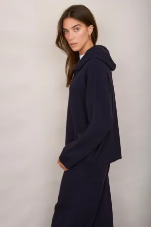 Chloe Knitted Travel Hoodie - Midnight