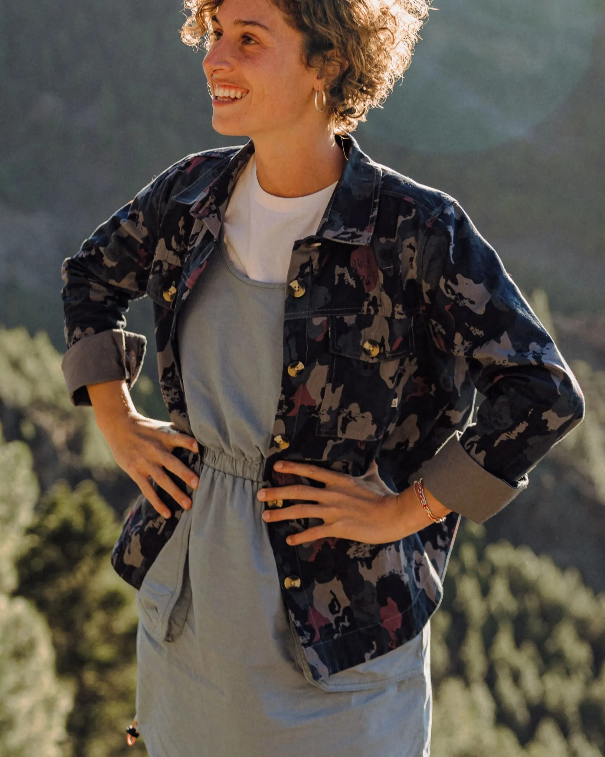 Coral Organic Cotton LS Shirt - Sycamore Camo