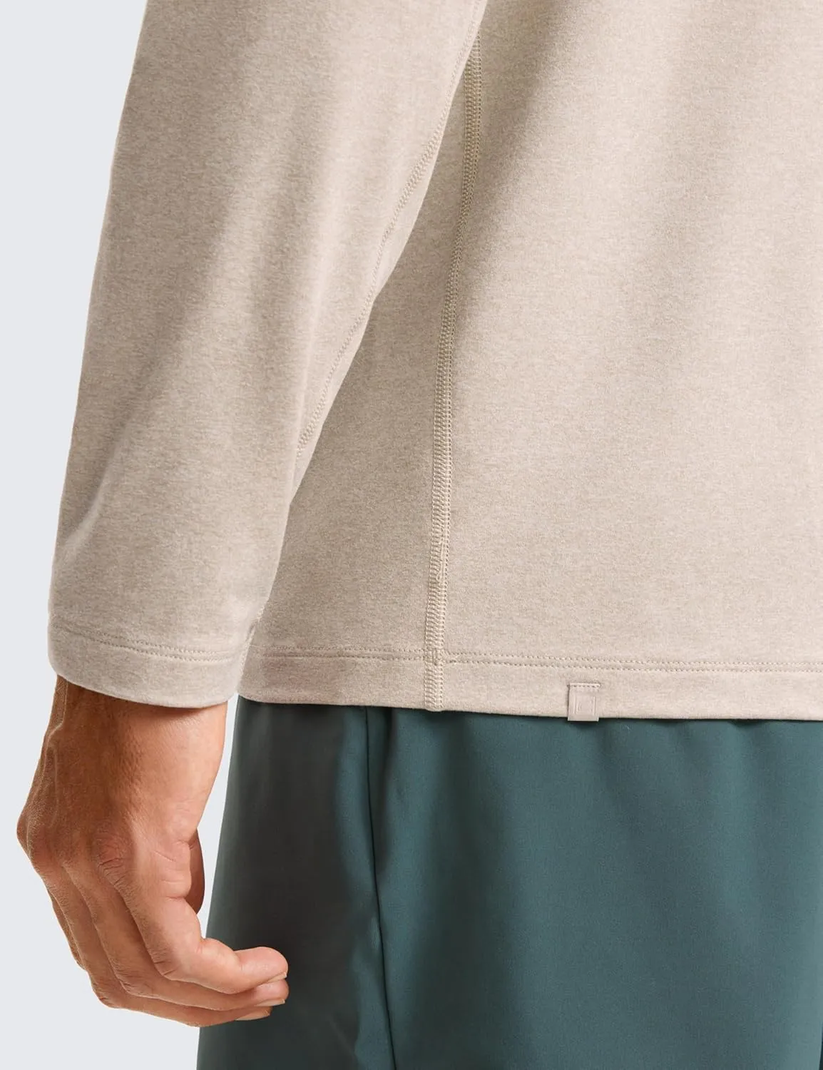 CRZ YOGA Cloud Jersey Mens Long Sleeve Shirts Breathable Casual Workout Crewneck T-Shirts Soft Basic Tops