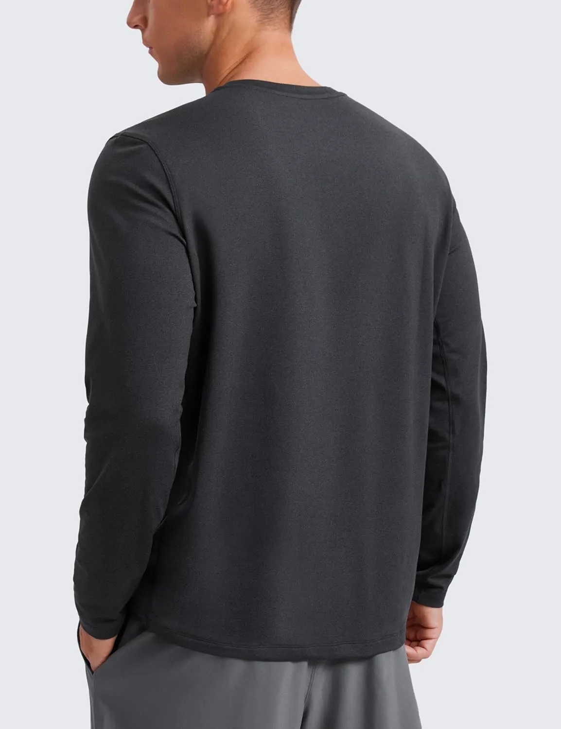 CRZ YOGA Cloud Jersey Mens Long Sleeve Shirts Breathable Casual Workout Crewneck T-Shirts Soft Basic Tops