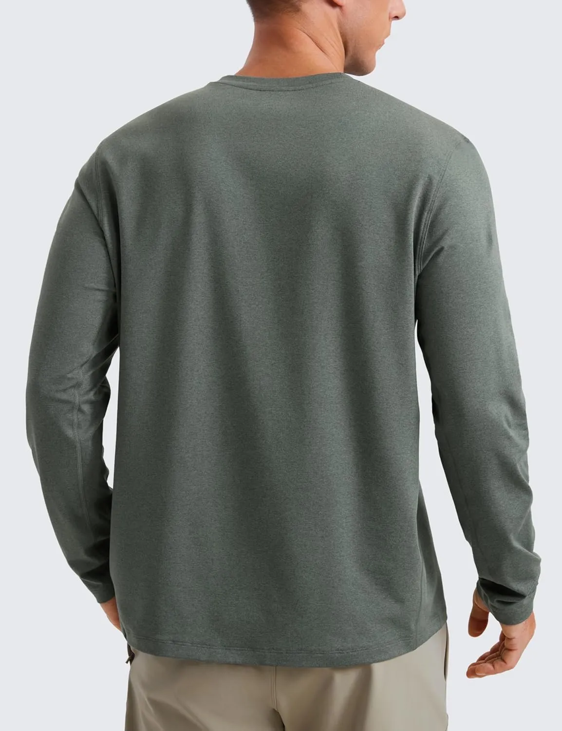 CRZ YOGA Cloud Jersey Mens Long Sleeve Shirts Breathable Casual Workout Crewneck T-Shirts Soft Basic Tops
