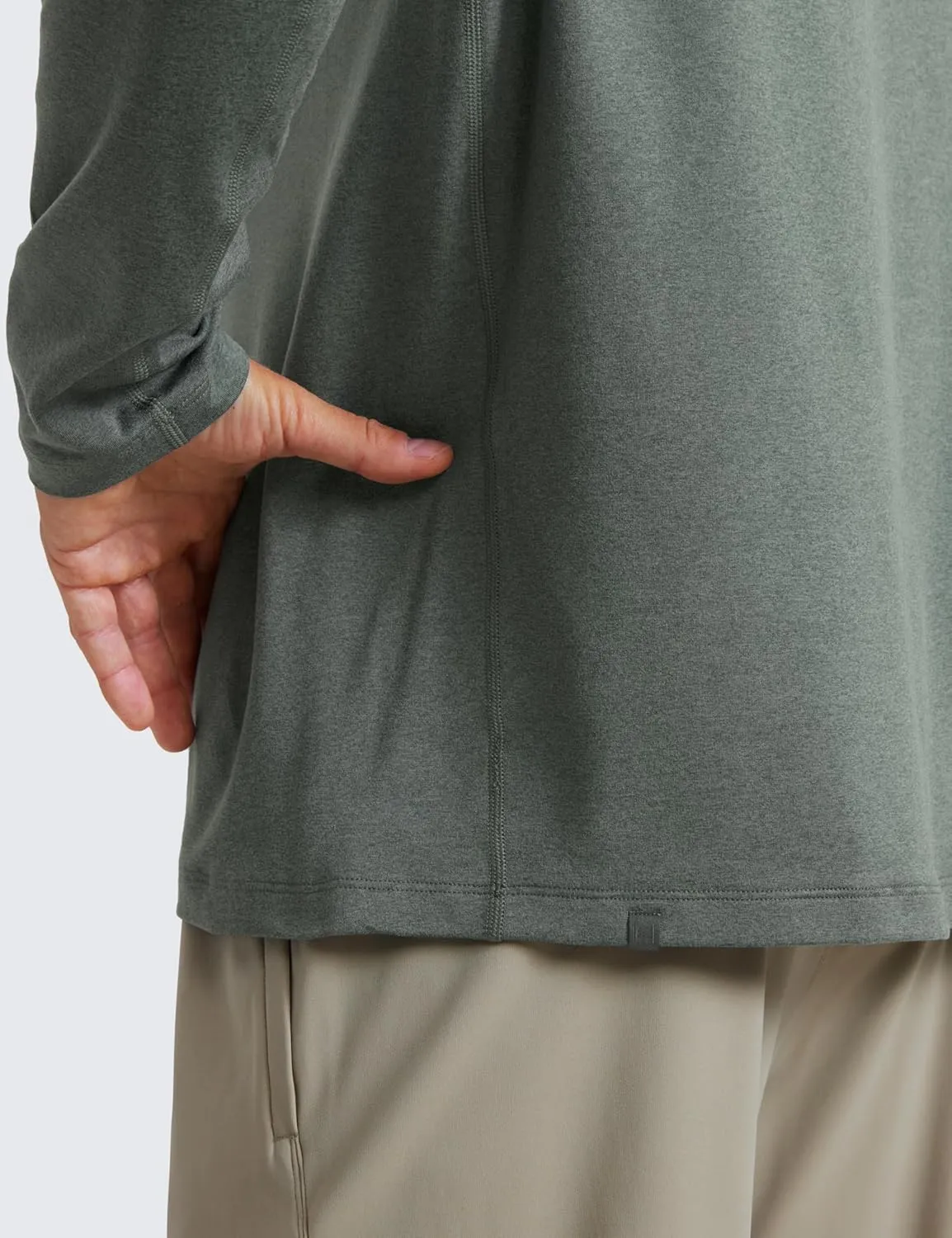 CRZ YOGA Cloud Jersey Mens Long Sleeve Shirts Breathable Casual Workout Crewneck T-Shirts Soft Basic Tops