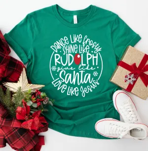 Dance Like Frosty Love Like Jesus Graphic T-shirt