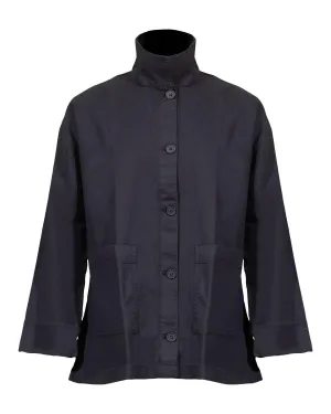 Eileen Fisher Cotton Hemp Stand Collar Jacket