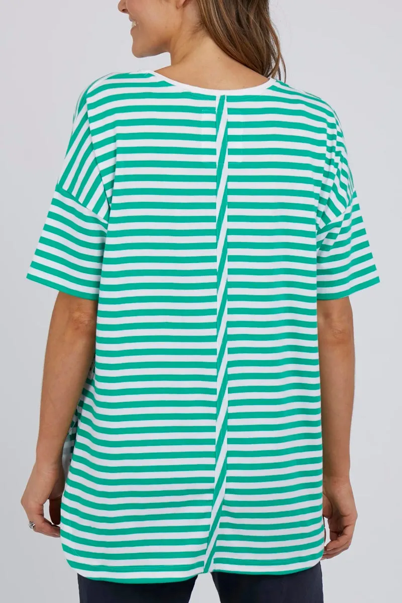 Elm - Lauren Stripe Tee - Green & White