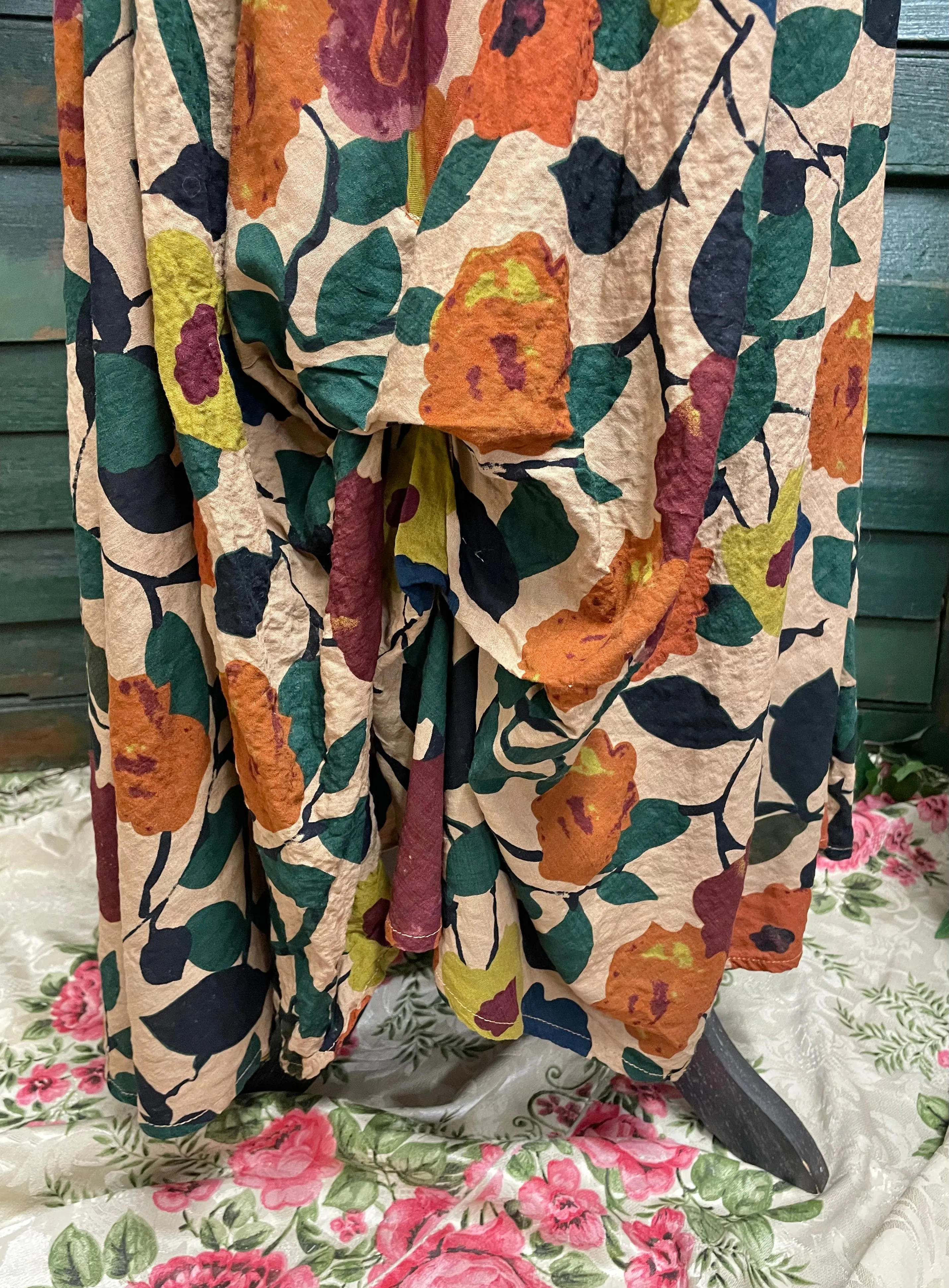 Emerald and tangerine slipdress
