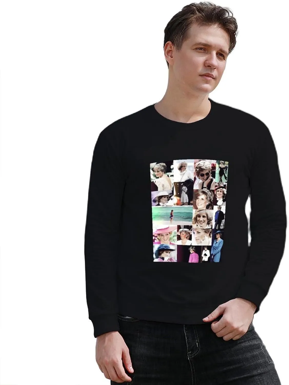 Fashion Long Sleeve Graphic Tees Shirt, Athletic Crew Neck T-Shirts for Men