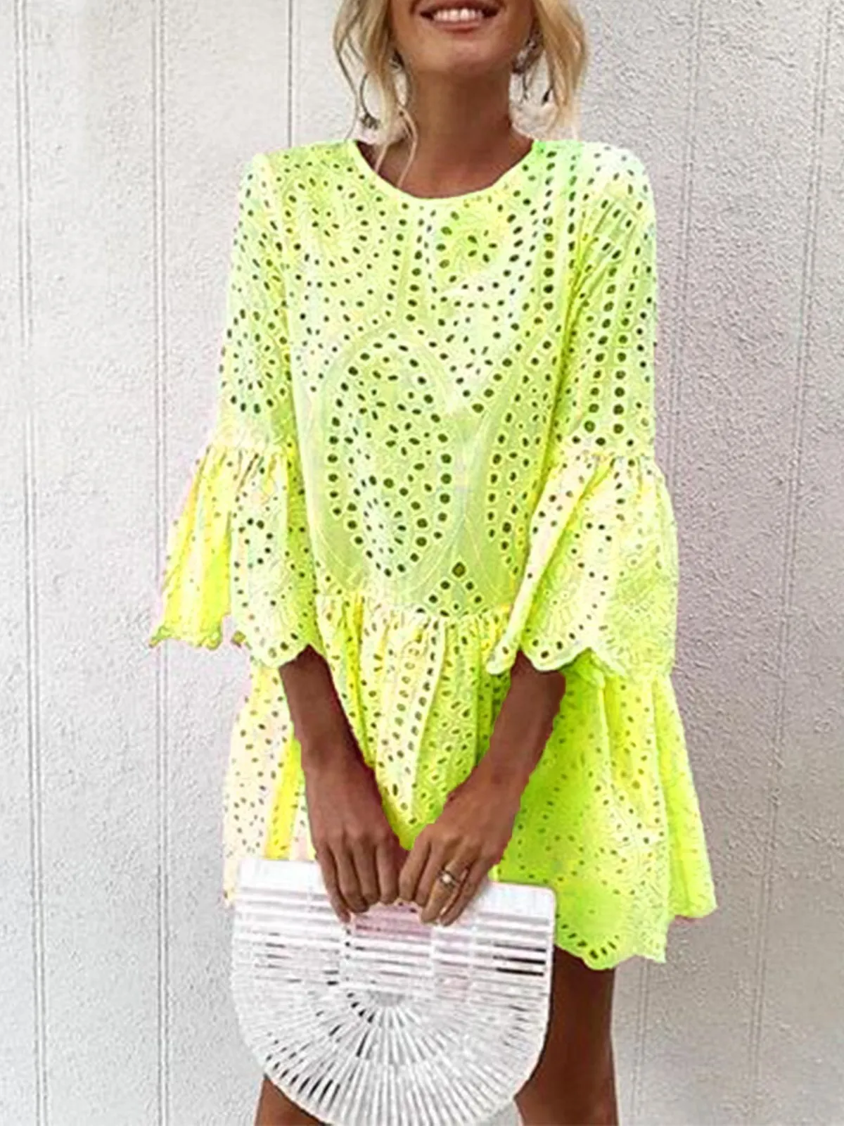 Frill Sleeves Casual Elegant Women Dresses