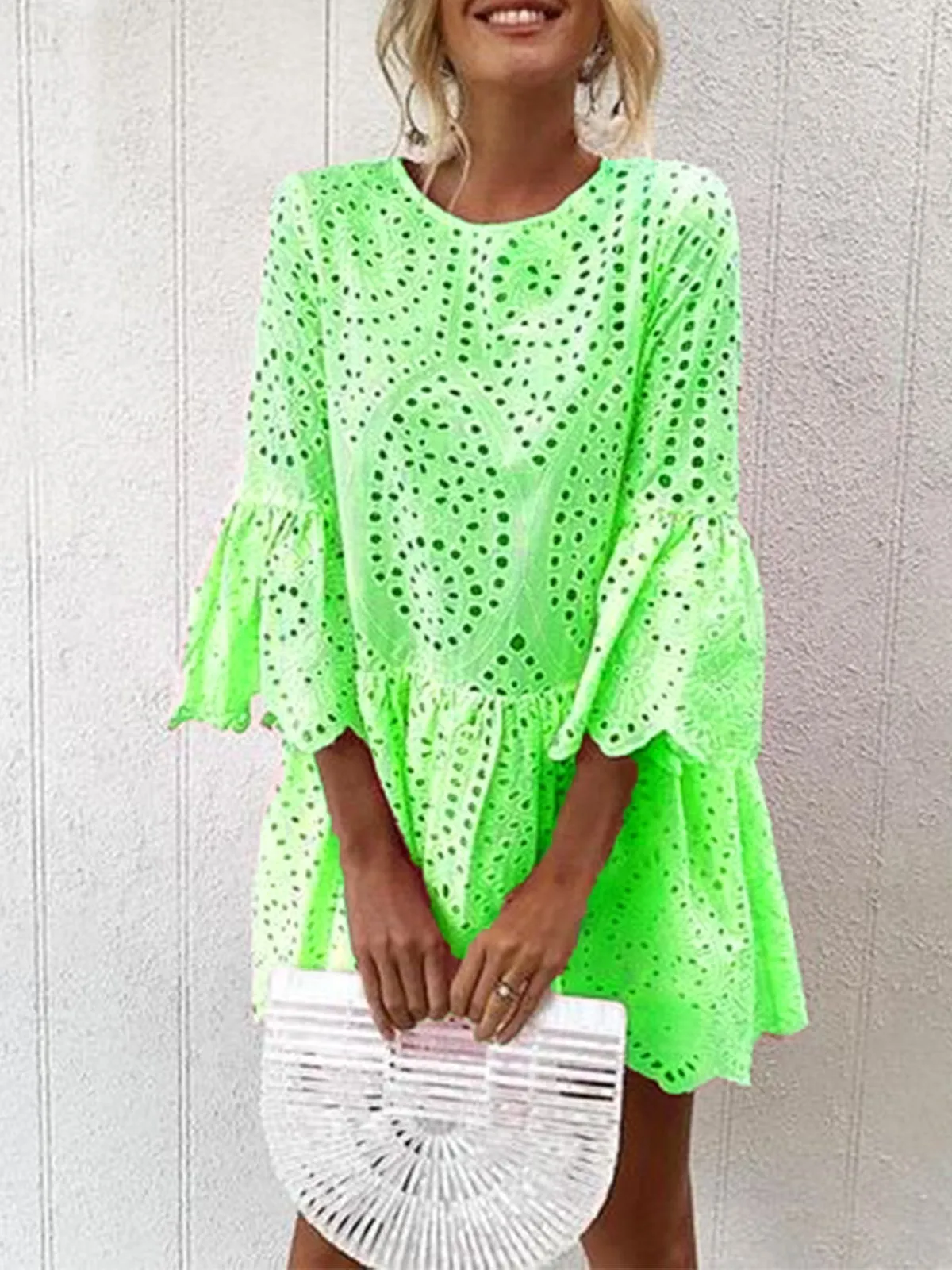 Frill Sleeves Casual Elegant Women Dresses