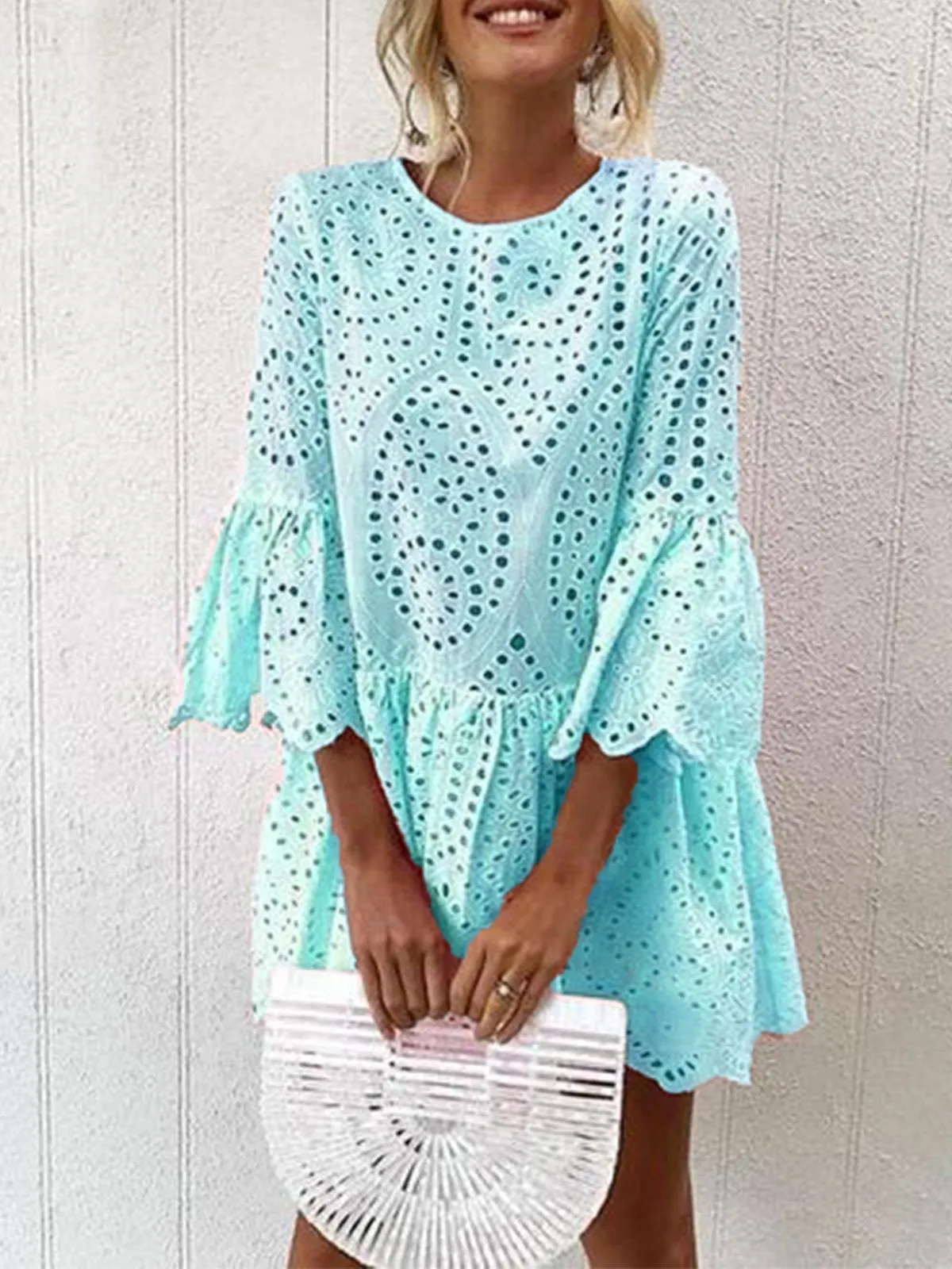 Frill Sleeves Casual Elegant Women Dresses