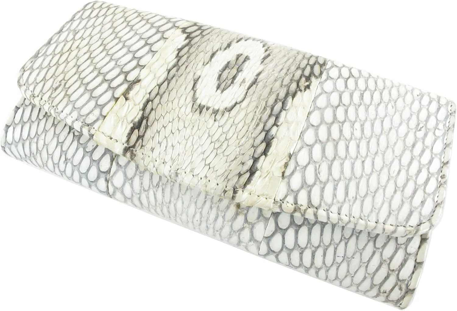 Genuine Cobra Snake Skin Leather Women's Trifold Clutch Wallet Purse Natural (Natural Hood)