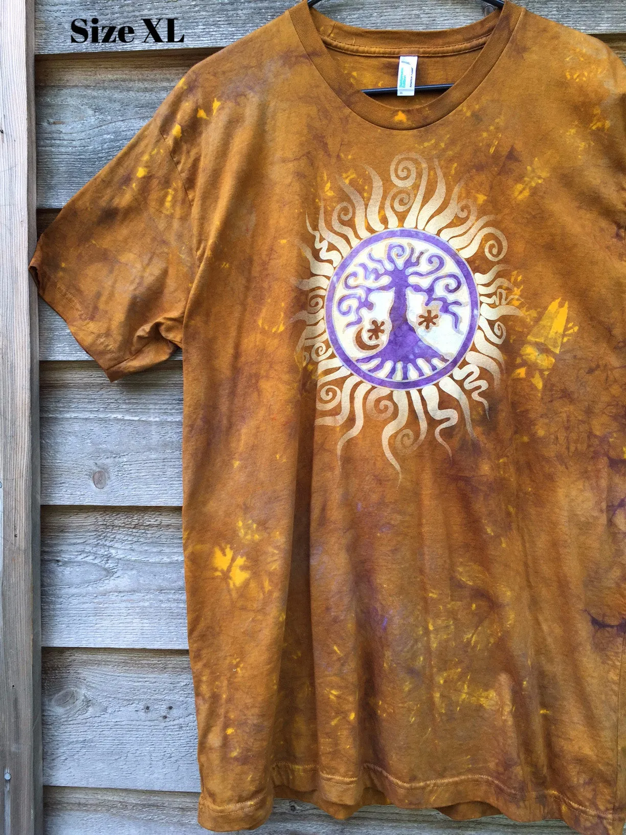 Gold Sun and Purple Tree of Life Organic Tshirt