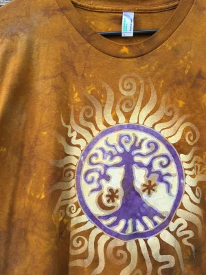 Gold Sun and Purple Tree of Life Organic Tshirt