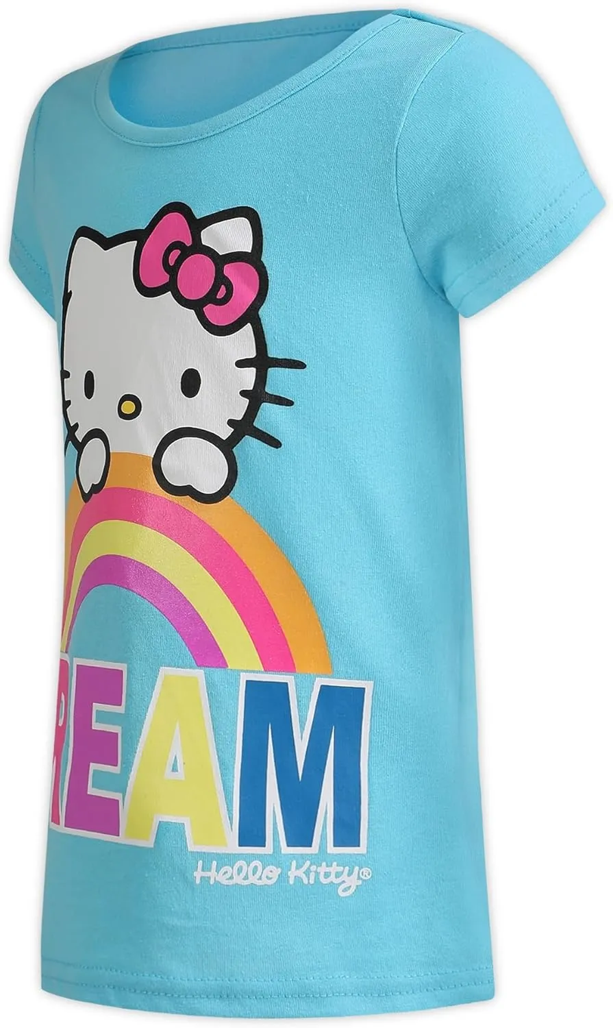 Hello Kitty Sanrio Girls 4 Pack Short Sleeve T-Shirt for Little and Big Kids