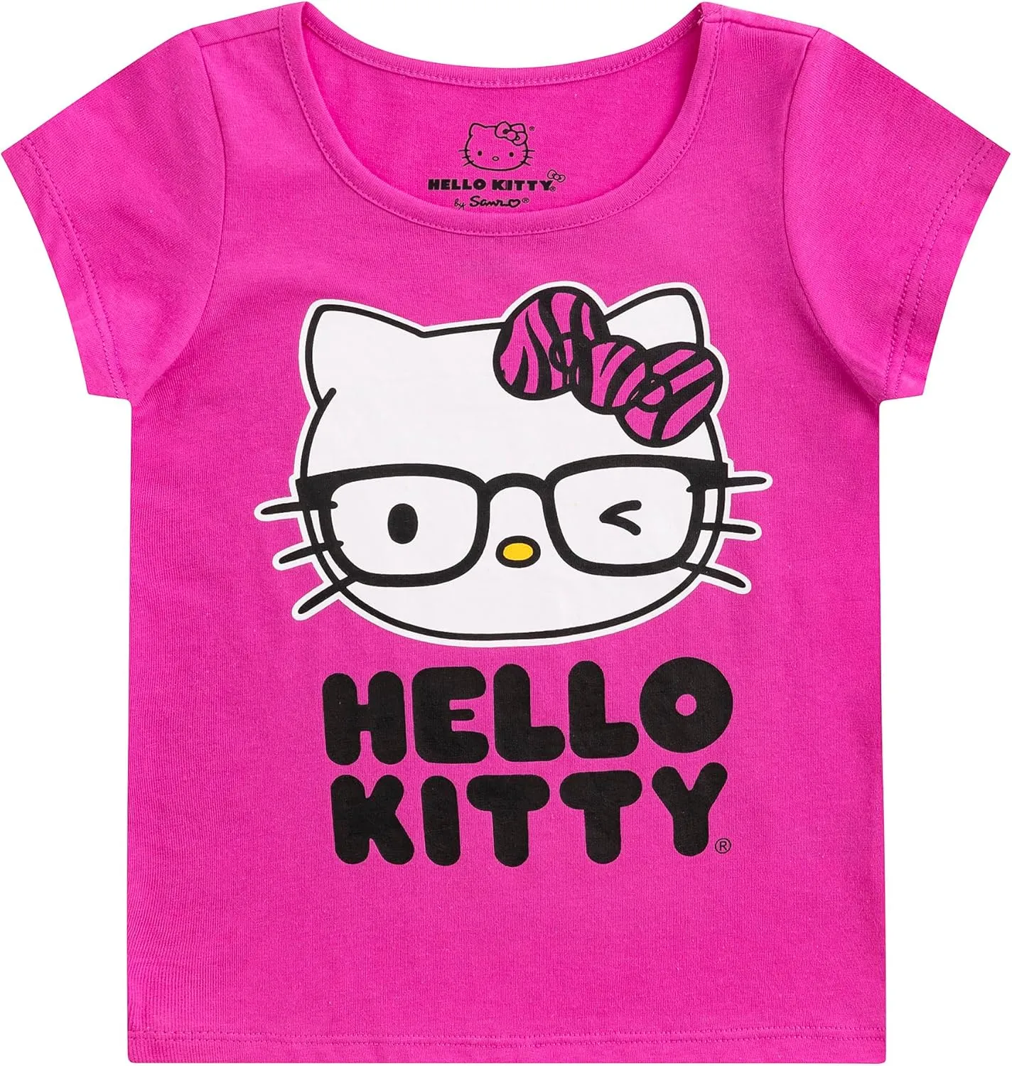 Hello Kitty Sanrio Girls 4 Pack Short Sleeve T-Shirt for Little and Big Kids