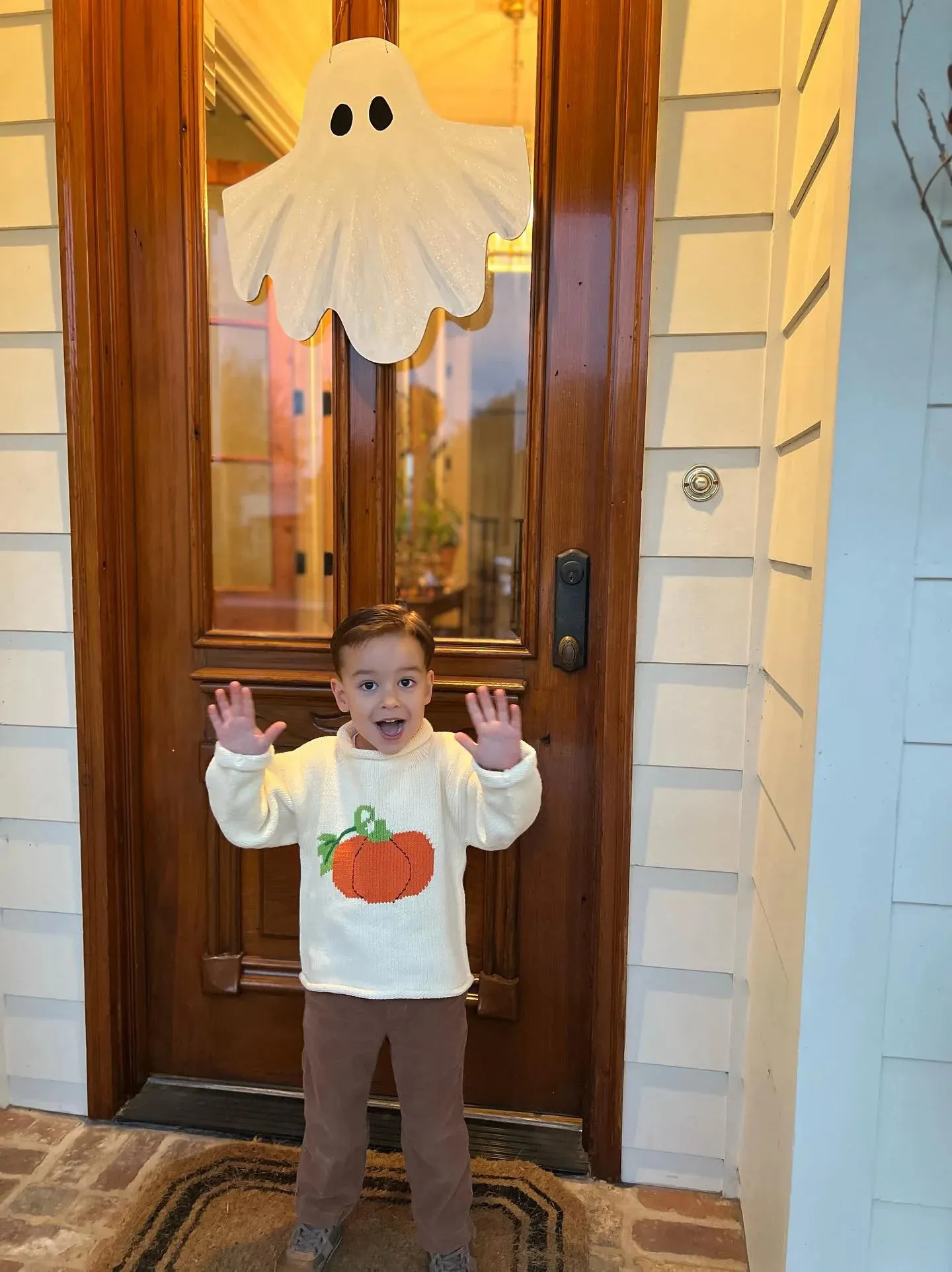 Ivory Pumpkin Roll Neck Sweater