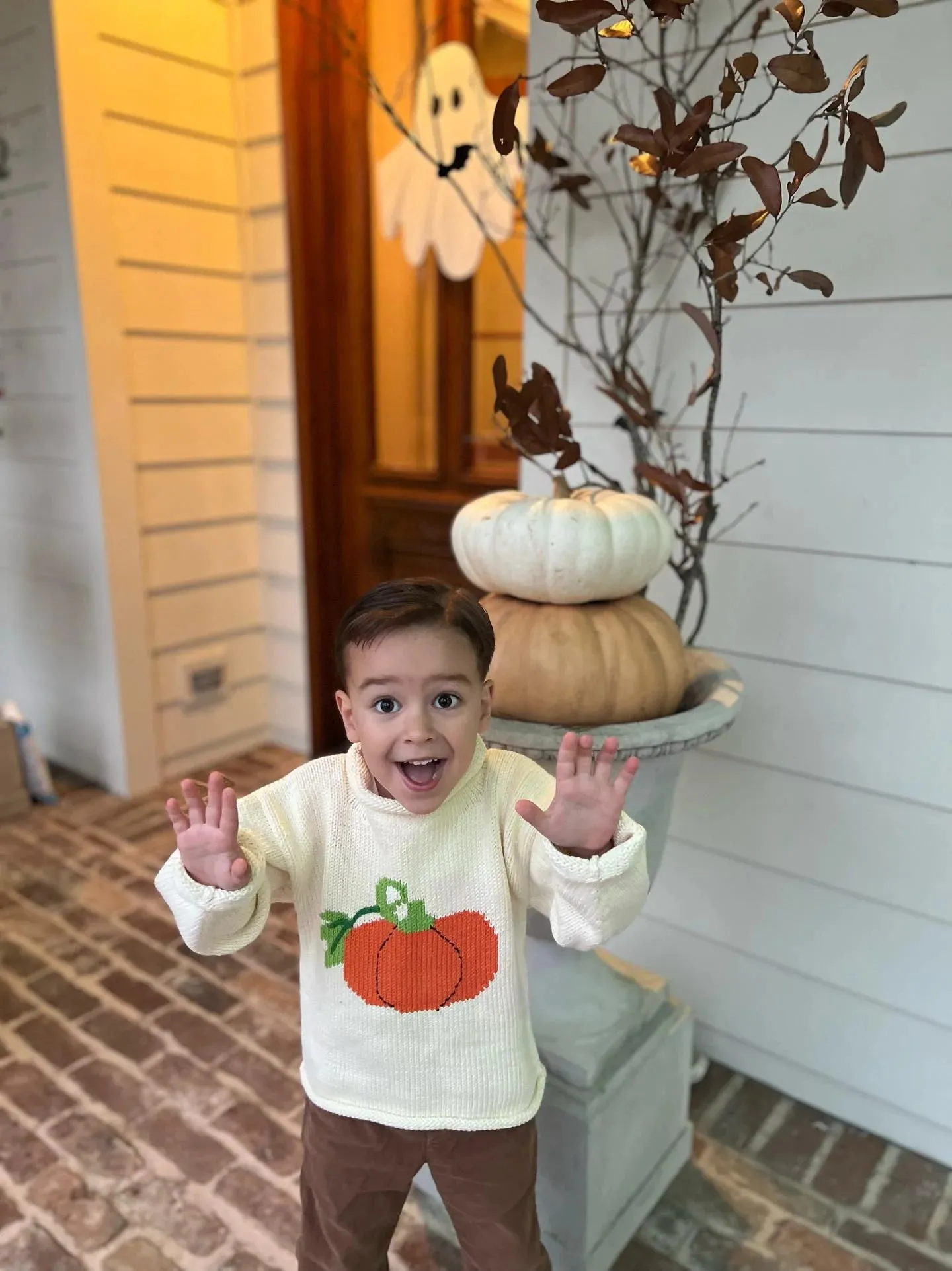 Ivory Pumpkin Roll Neck Sweater